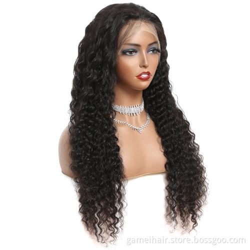 Wholesale 100% Virgin Hair Hd Transparent Swiss Lace Wigs Brazilian Curly Lace Front Wig 360 Hd Lace Frontal Human Hair Wigs